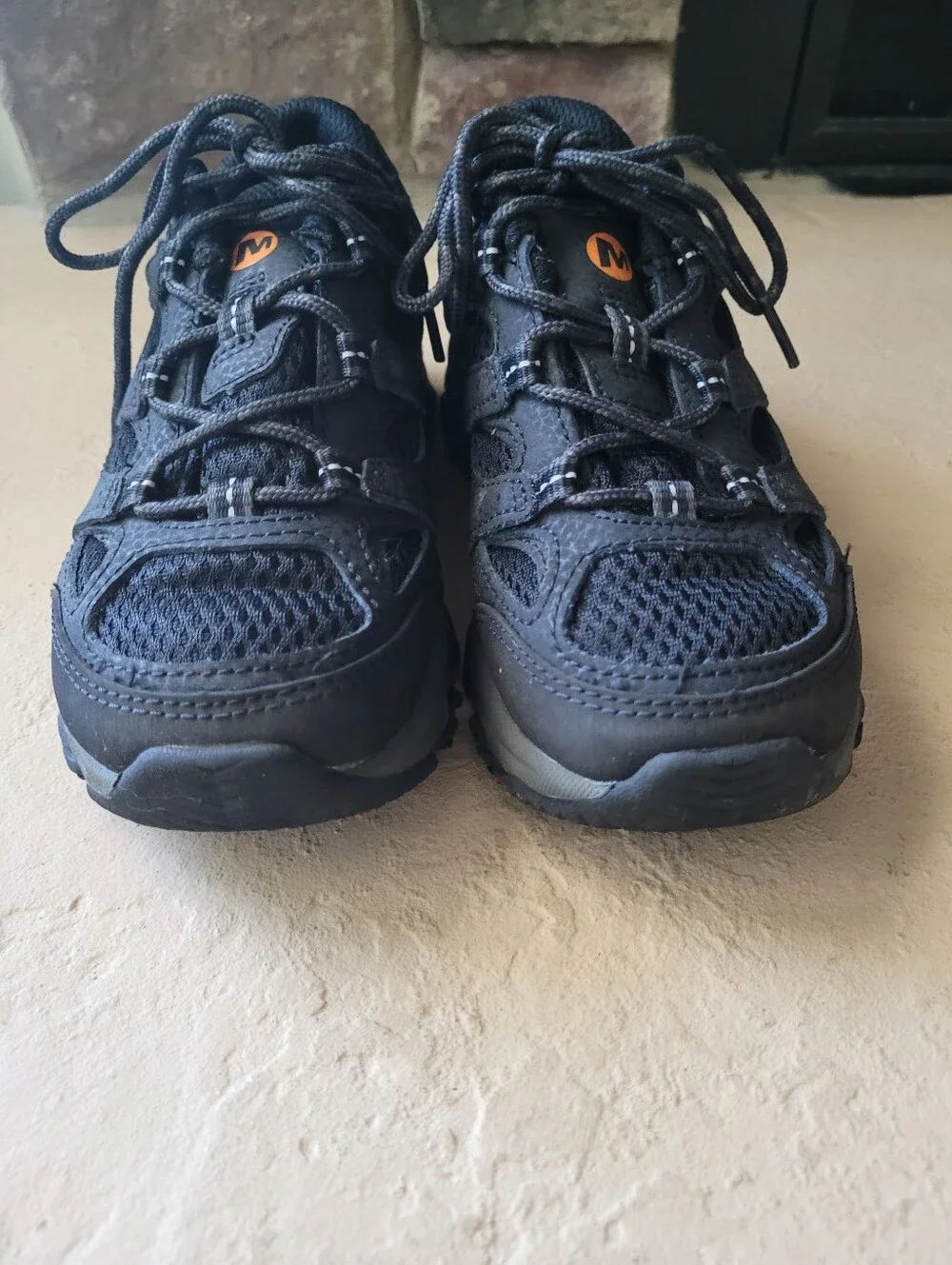 Merrell Moab 3 Low Kids - Boys Black Leather Hiking Sneakers Size 12.5M NIB
